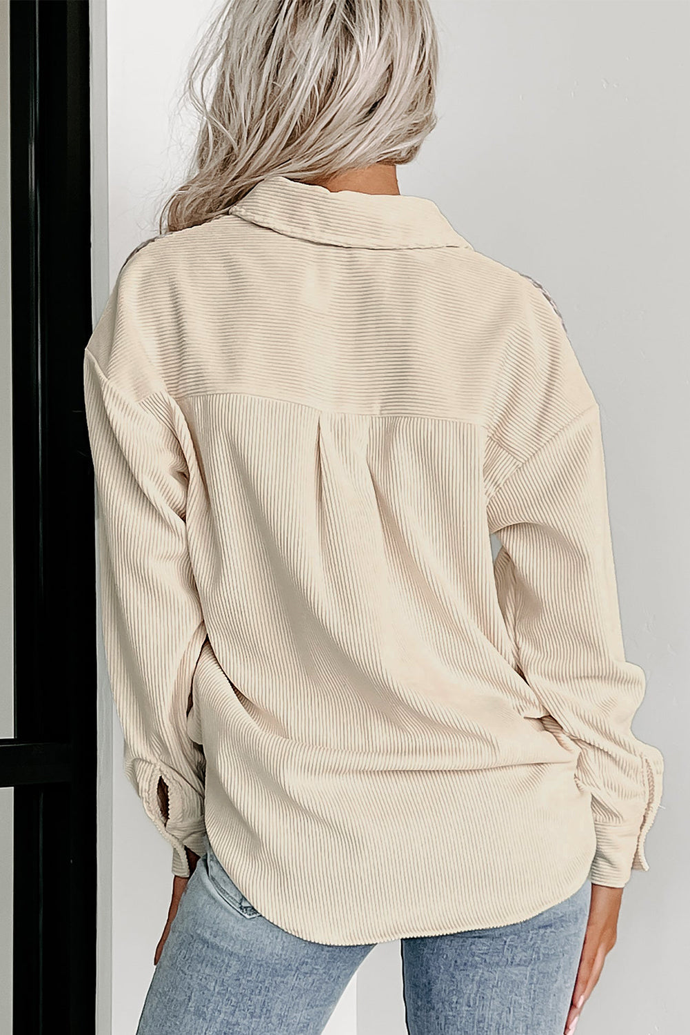 EB | Hundezahn Muster Hemdjacke Baumwollmischung Trendy und Komfortabel