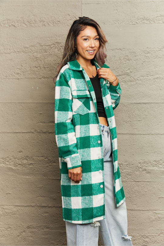 EB | Karierte Longline Hemdjacke