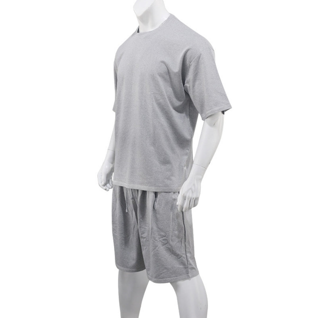 EB | Lockeres T-Shirt Shorts einfarbiges Set