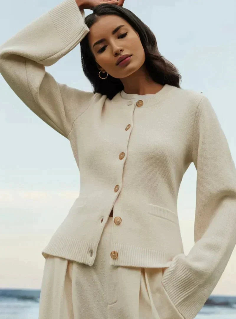 EB | Weicher Strickcardigan mit Knöpfen für Frauen