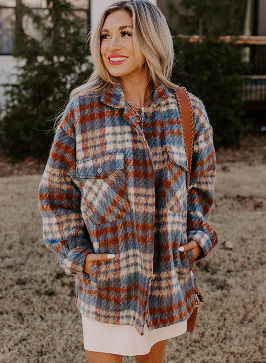 EB | Gitterhemdjacke Im Flanell-look Wollmischung Warm und Trendy