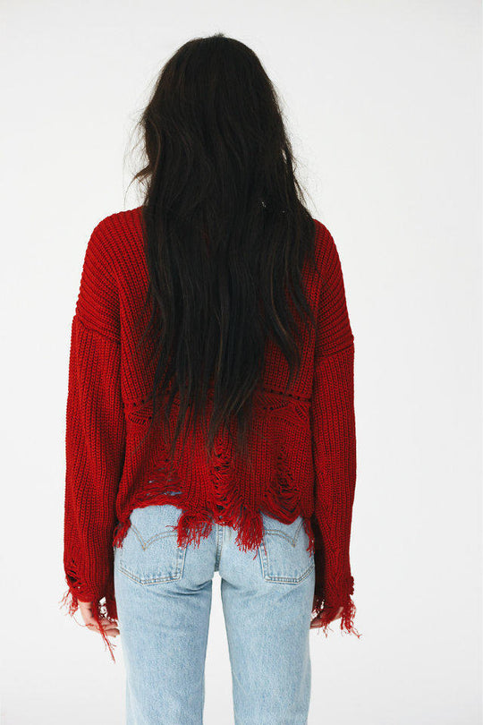 Damen Pullover mit lässigem Fransen-Design EB