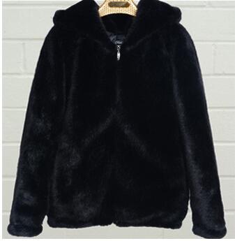 Damen Flauschige Kapuzenjacke EB