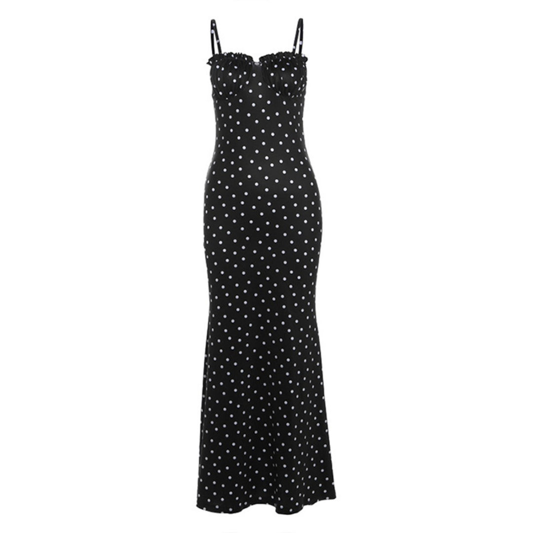 EB | Kleid mit gepunkteten Strapsen mit Neckholder