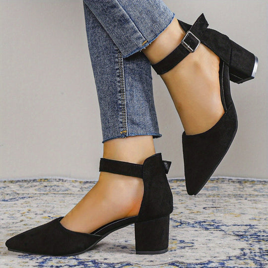 EB | Damen Sandalen mit Blockabsatz Schnürung, mit Knöchelriemen, Elegant