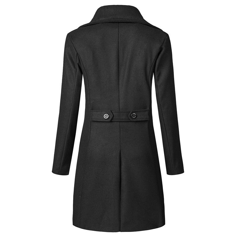 Damen eleganter Übergangsmantel mit doppelter Knopfleiste und stilvollem Kragen EB