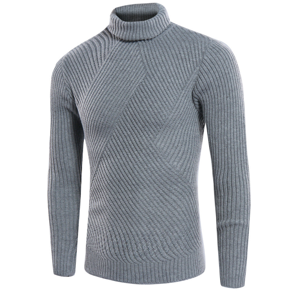 Herren stilvoller Rollkragenpullover mit strukturiertem Design EB
