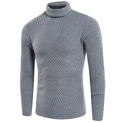 Herren stilvoller Rollkragenpullover mit strukturiertem Design EB