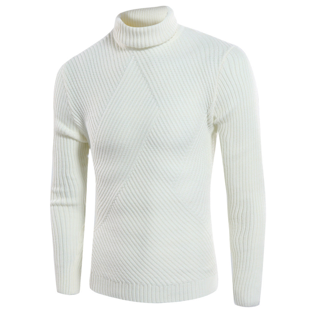 Herren stilvoller Rollkragenpullover mit strukturiertem Design EB
