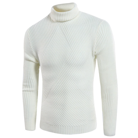 Herren stilvoller Rollkragenpullover mit strukturiertem Design EB