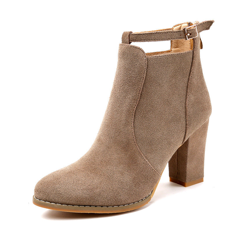 Damen Elegante Ankle-Boots mit modischem Riemen und Komfort-Sohle EB