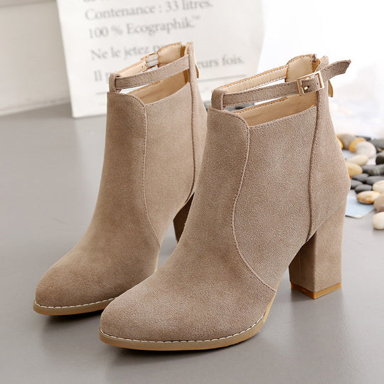Damen Elegante Ankle-Boots mit modischem Riemen und Komfort-Sohle EB