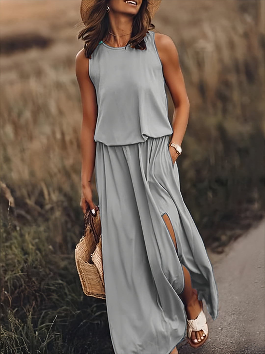 EB | Damen Schwarzes Modal Boho Maxikleid Farben