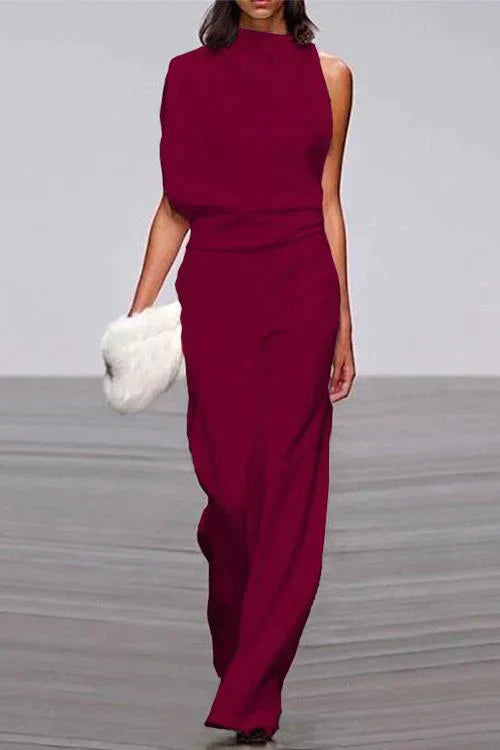 EB | Rosiedress Cowl Neck One Shoulder Batwing Sleeve Party Suit