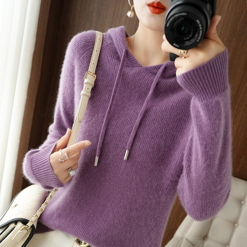 EB | Strickpullover mit Kapuze Weicher Strick Lässige Passform
