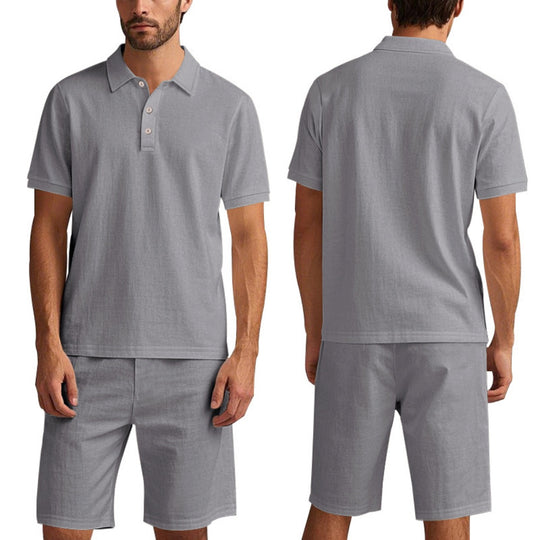EB | Kurzärmliges Poloshirt und Shorts Strandanzug