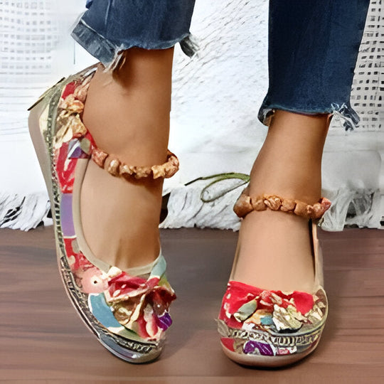 Jasmine | Flache Schuhe mit Blumenmuster für Frauen EB