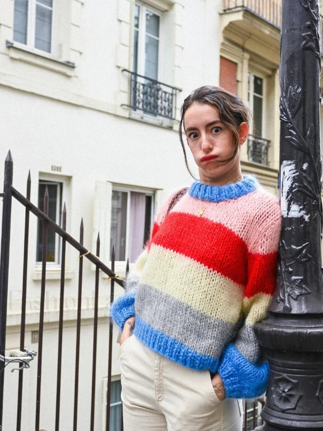 EB | Bunter Gestreifter Strickpullover für Lässig Schicke Looks