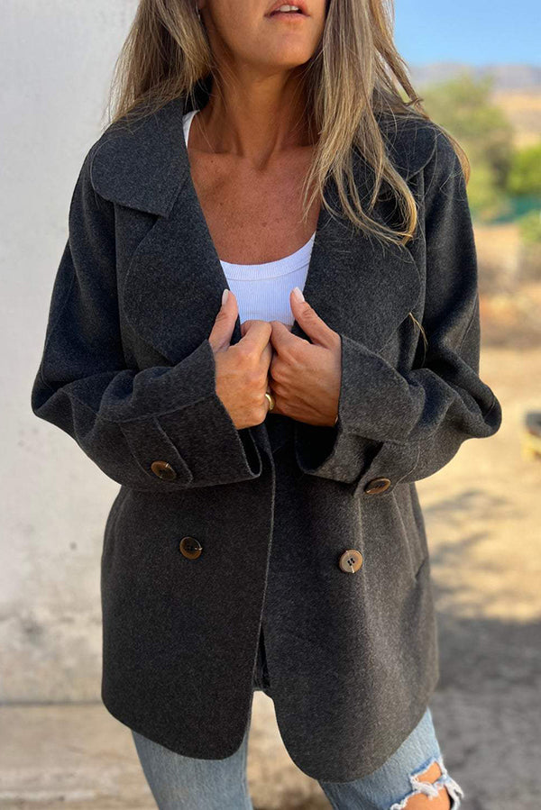 EB | Farbe Revers Langarm Knopf Freizeitjacke