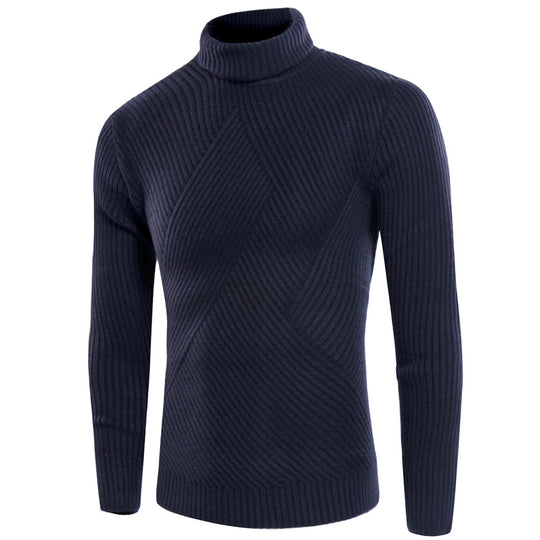 Herren stilvoller Rollkragenpullover mit strukturiertem Design EB