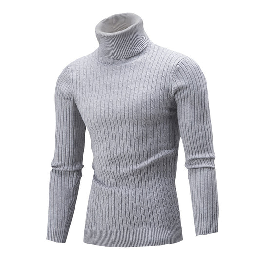 Herren rollkragen Pullover mit Zopfmuster EB