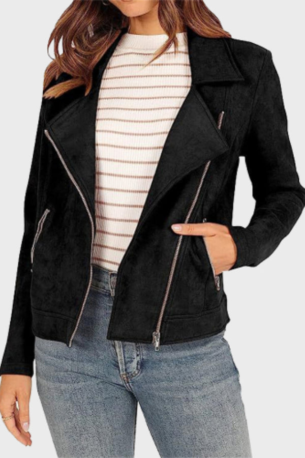 EB | Wildleder Cropped Bikerjacke