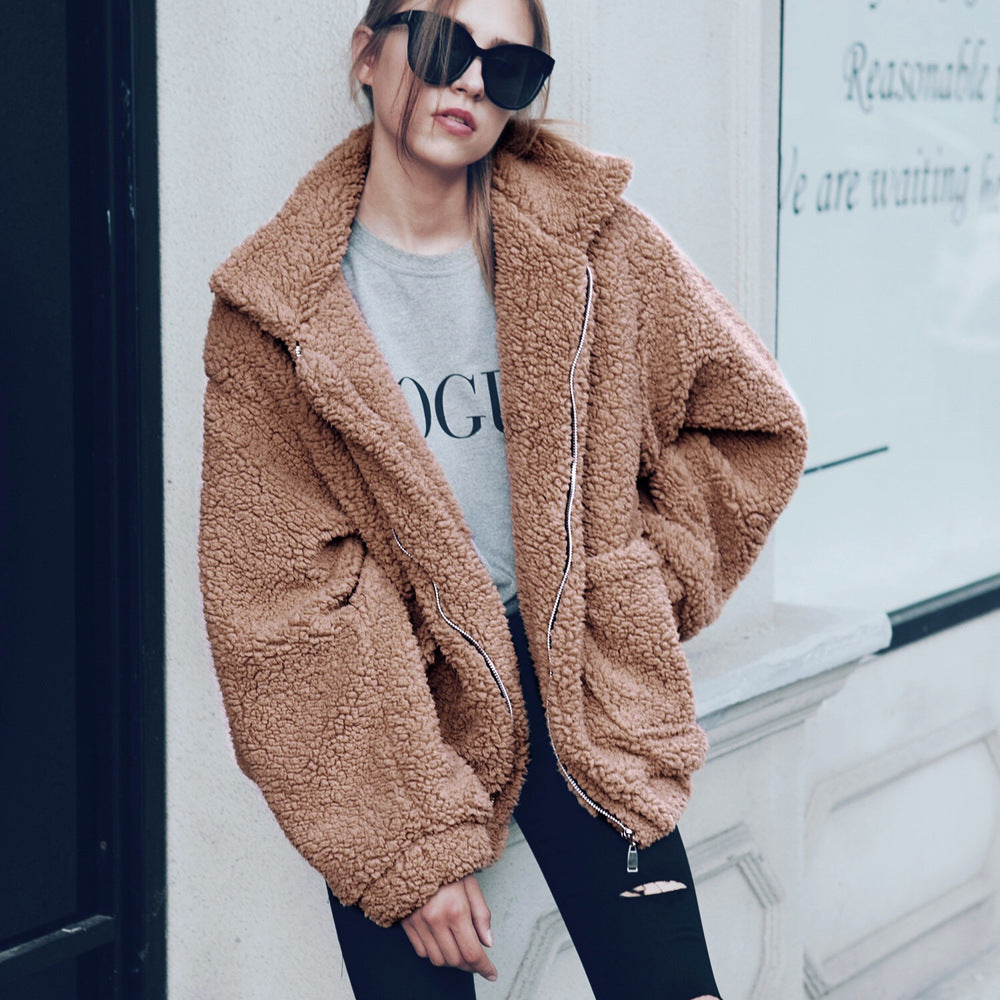 Damen Kuschelige Fleecejacke mit Reißverschluss EB