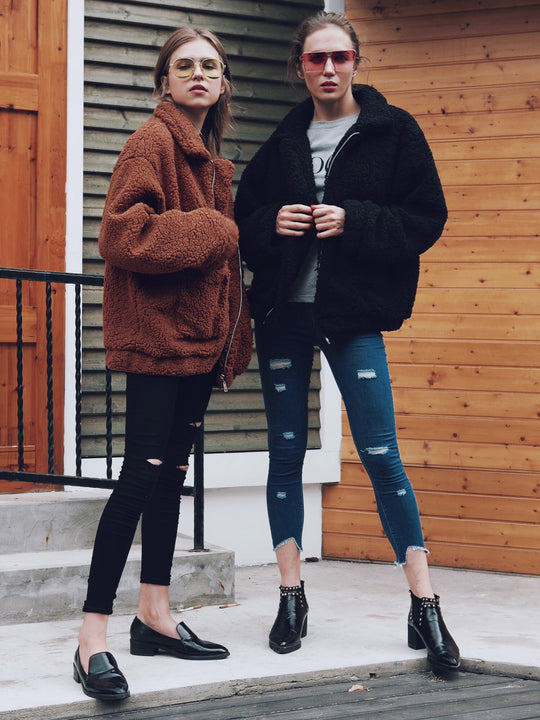 Damen Kuschelige Fleecejacke mit Reißverschluss EB