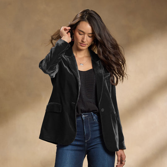 EB | Gestickte Samt-Herbstjacke