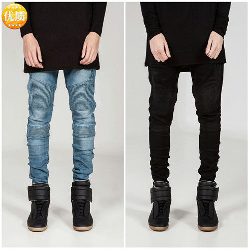 Herren Skinny Jeans mit strukturierten Steppnähten EB