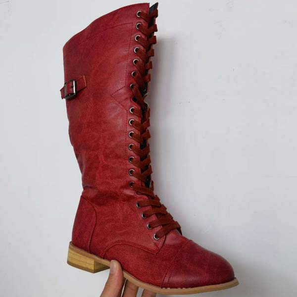 Knöchelhohe Leder-Stiefel für Frauen mit Schnürung und orthopädischem Komfort – Soraya EB