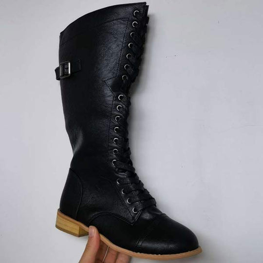 Knöchelhohe Leder-Stiefel für Frauen mit Schnürung und orthopädischem Komfort – Soraya EB