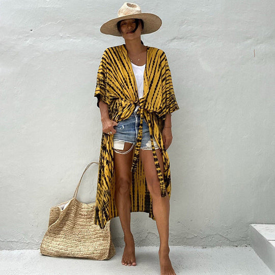 EB | Glamouröse Sonnenschutz Resort Strandkleid Cover Up