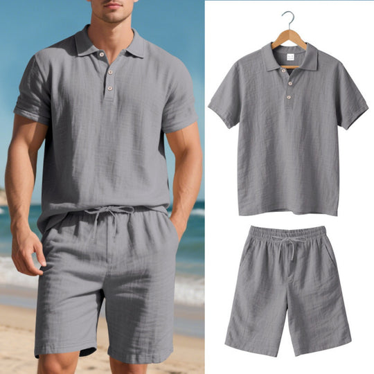 EB | Kurzärmliges Poloshirt und Shorts Strandanzug