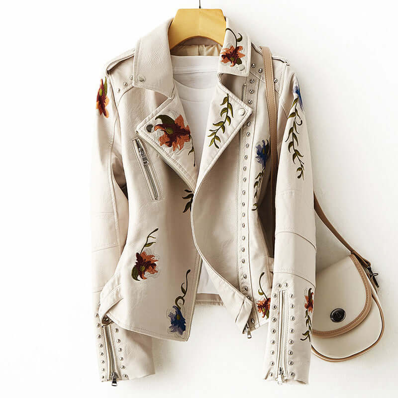 EB | Damen Retro Blumenmuster Jacke