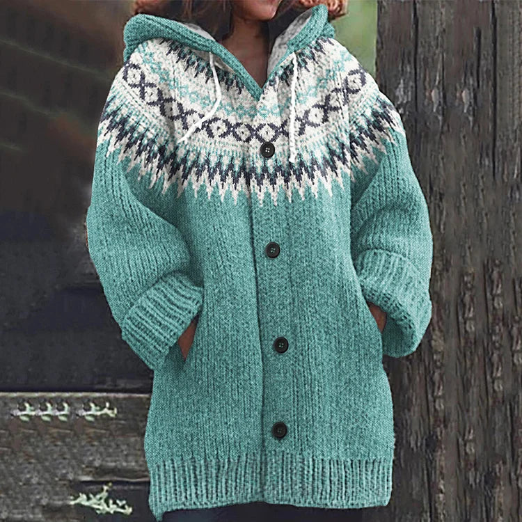 EB | Warmer Strickcardigan mit Print