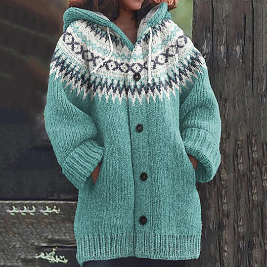 EB | Warmer Strickcardigan mit Print