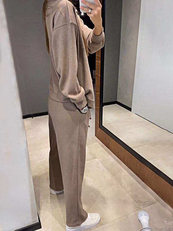 EB | lässiges V-Ausschnitt Pullover- und Hose-Set