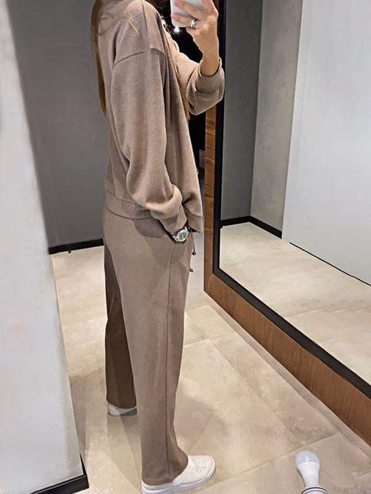 EB | lässiges V-Ausschnitt Pullover- und Hose-Set