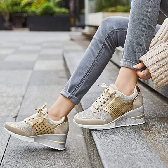 Orthopädische Sneakers mit hohen Absatz und Keilabsatz EB