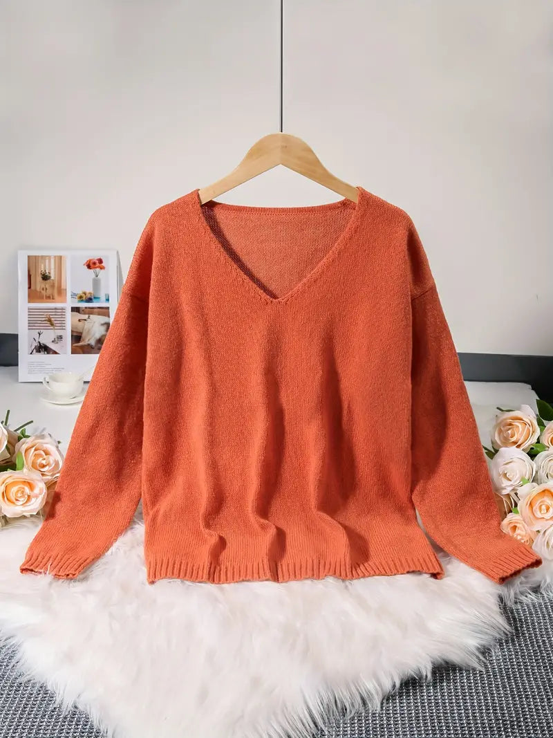 EB | V-Ausschnitt Pullover mit Feiner Struktur