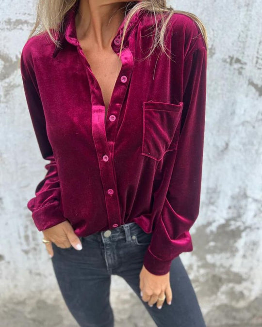 EB | Elegante Samtbluse