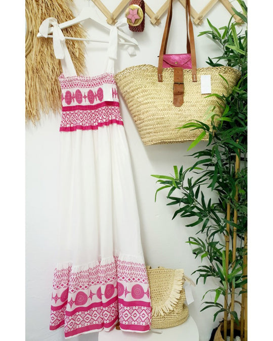 EB | Bohème-Kleid mit Schnürsenkeln bedruckt