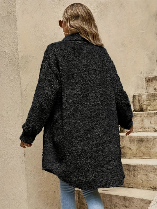 EB | Lange Jacke Im Sherpa-stil Polyester Warm und Stilvoll