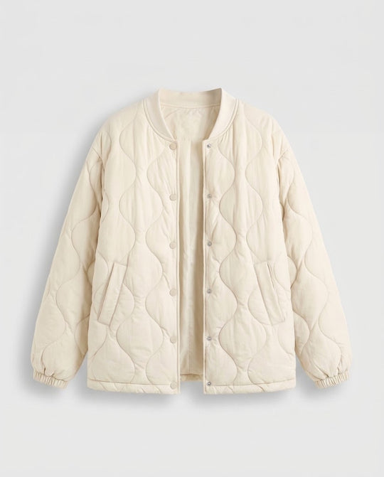 Damen nan leichte gesteppte Kurzjacke mit Wolkenquilt und Druckknopfblende EB