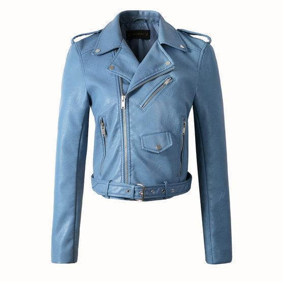 EB | Damen gewaschenes PU Lederjacke