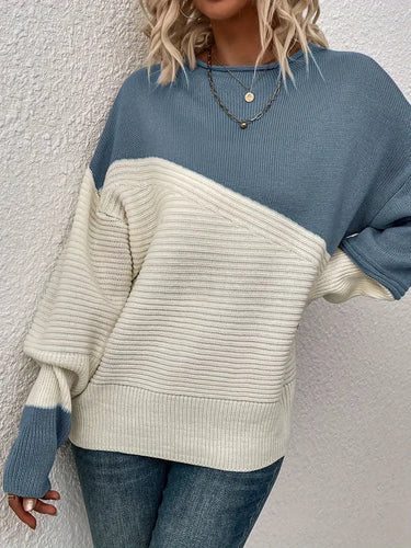 EB | Farbblock Rundhals Pullover