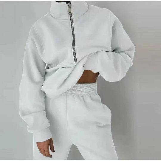 EB | Sweatshirt - Damen Herbst Halb-Zip Trainingsanzug Set