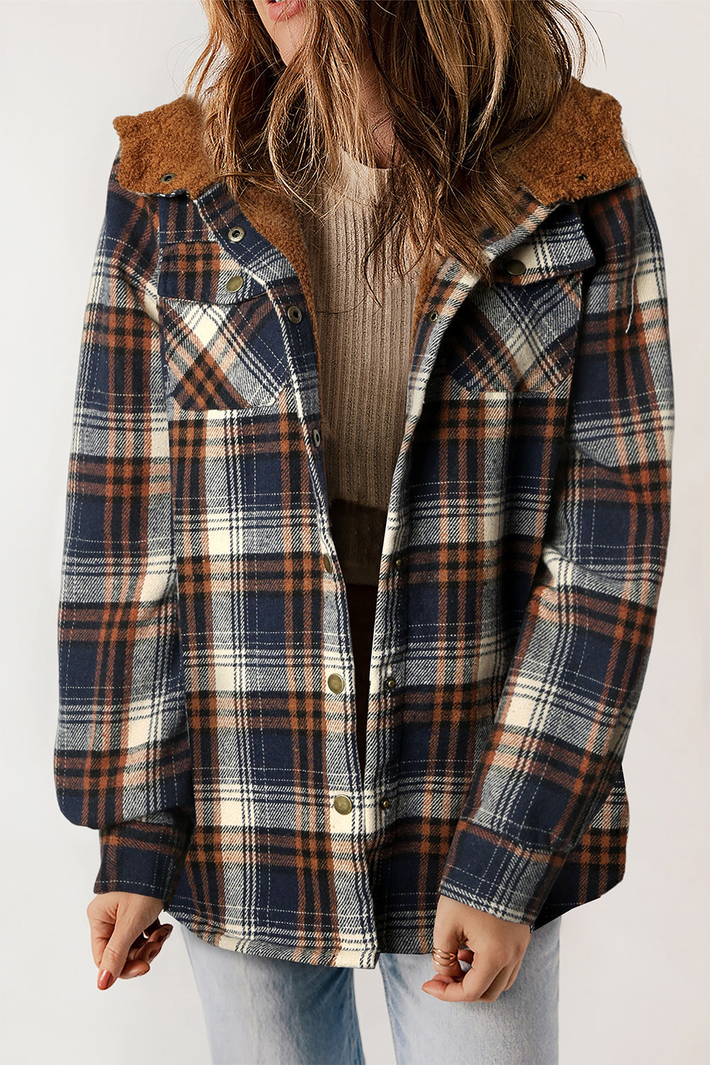 EB | Gepunktete Jacke mit Kapuze Weiches Plüschfutter Perfekt für Kalte Tage