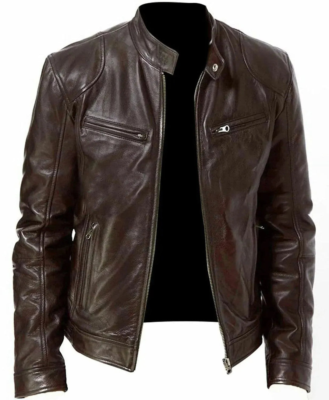 EB | Robuste Leder-Motorradjacke Bikerjacke für Herren Erwan